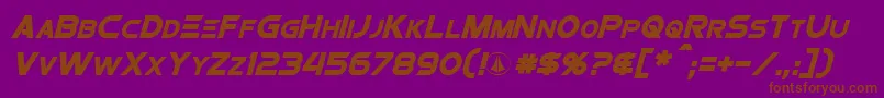 フォントProtocultureItalic – 紫色の背景に茶色のフォント
