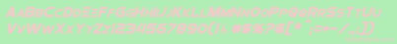 フォントProtocultureItalic – 緑の背景にピンクのフォント