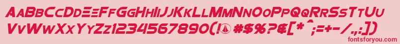 フォントProtocultureItalic – ピンクの背景に赤い文字