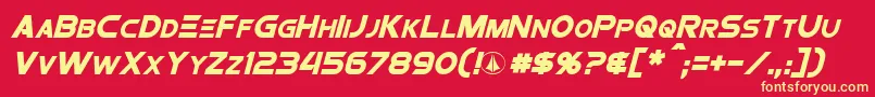ProtocultureItalic-Schriftart – Gelbe Schriften auf rotem Hintergrund