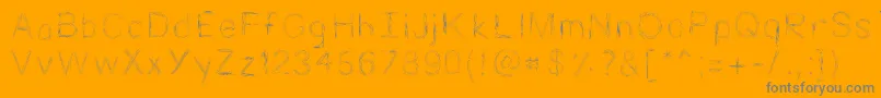 Viastik-Schriftart – Graue Schriften auf orangefarbenem Hintergrund