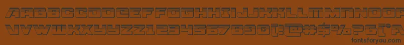 Aircruiserplat-Schriftart – Schwarze Schriften auf braunem Hintergrund