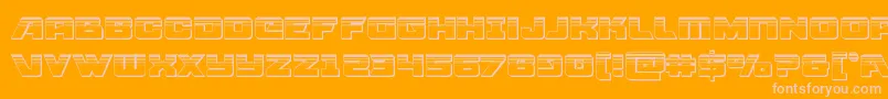 Aircruiserplat-Schriftart – Rosa Schriften auf orangefarbenem Hintergrund