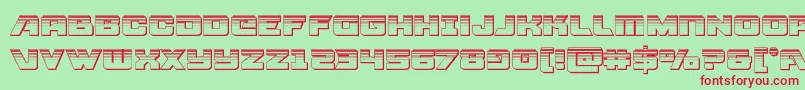 Aircruiserplat Font – Red Fonts on Green Background