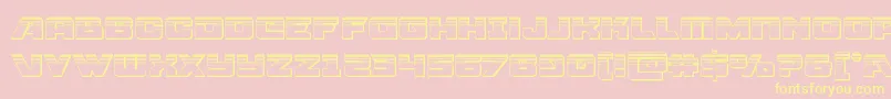 Aircruiserplat-Schriftart – Gelbe Schriften auf rosa Hintergrund