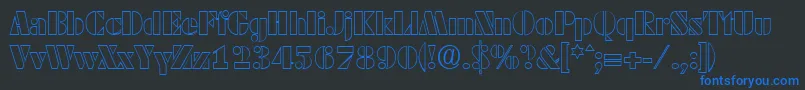 Czcionka DekoblackopenSerialRegularDb – niebieskie czcionki na czarnym tle