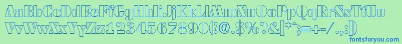 DekoblackopenSerialRegularDb Font – Blue Fonts on Green Background