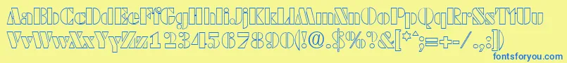 DekoblackopenSerialRegularDb Font – Blue Fonts on Yellow Background