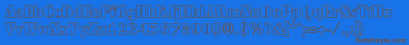 DekoblackopenSerialRegularDb Font – Brown Fonts on Blue Background