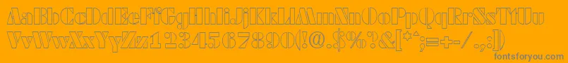 DekoblackopenSerialRegularDb-Schriftart – Graue Schriften auf orangefarbenem Hintergrund