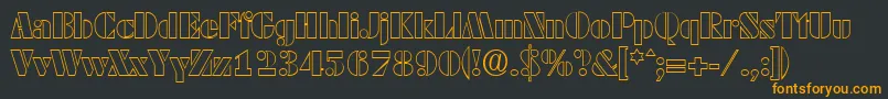 DekoblackopenSerialRegularDb-fontti – oranssit fontit mustalla taustalla
