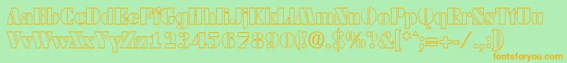 Шрифт DekoblackopenSerialRegularDb – оранжевые шрифты на зелёном фоне