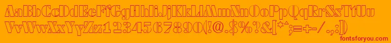 DekoblackopenSerialRegularDb Font – Red Fonts on Orange Background