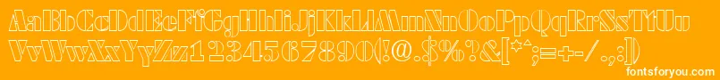 DekoblackopenSerialRegularDb-Schriftart – Weiße Schriften auf orangefarbenem Hintergrund