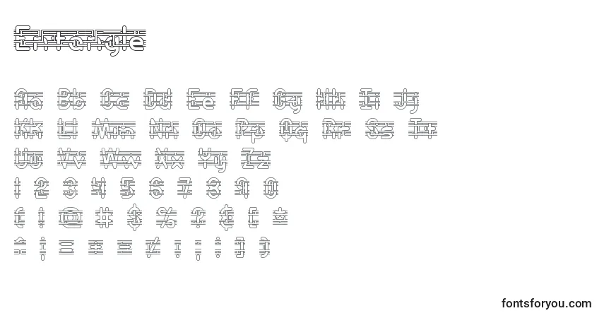 Fuente Entangle - alfabeto, números, caracteres especiales