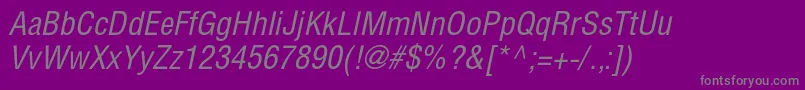 HelioscondcItalic Font – Gray Fonts on Purple Background