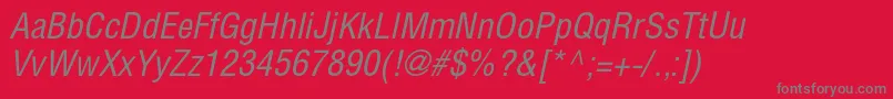 HelioscondcItalic Font – Gray Fonts on Red Background