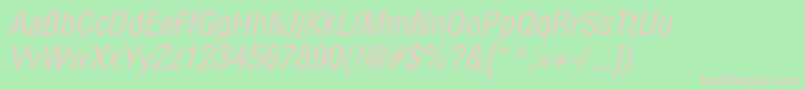 HelioscondcItalic Font – Pink Fonts on Green Background
