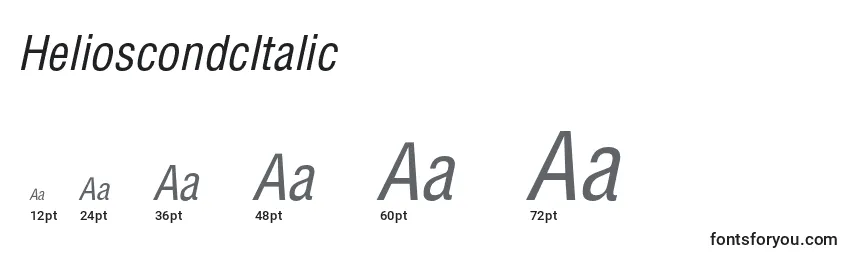 Размеры шрифта HelioscondcItalic