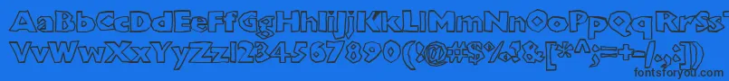 Czcionka Chunkoblockooutlinextraheavy – czarne czcionki na niebieskim tle