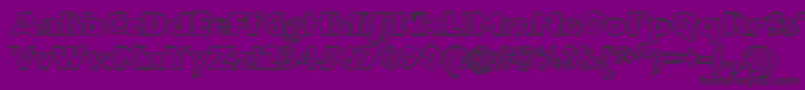 Chunkoblockooutlinextraheavy-Schriftart – Schwarze Schriften auf violettem Hintergrund