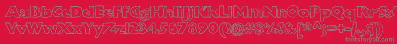 Czcionka Chunkoblockooutlinextraheavy – szare czcionki na czerwonym tle