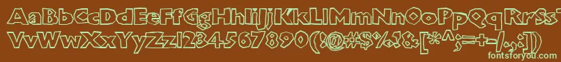 Chunkoblockooutlinextraheavy Font – Green Fonts on Brown Background