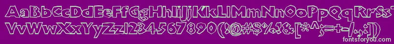 Chunkoblockooutlinextraheavy Font – Green Fonts on Purple Background