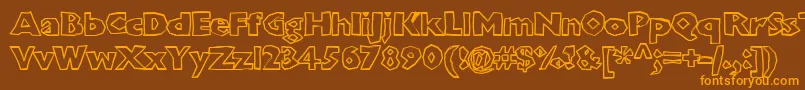 Chunkoblockooutlinextraheavy Font – Orange Fonts on Brown Background