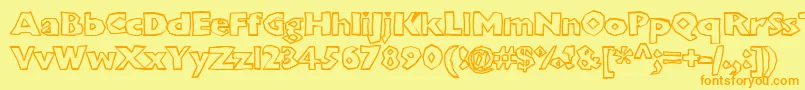 Chunkoblockooutlinextraheavy Font – Orange Fonts on Yellow Background