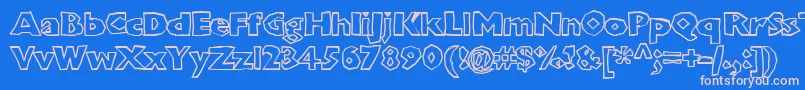 Chunkoblockooutlinextraheavy Font – Pink Fonts on Blue Background