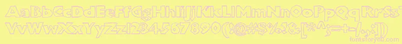 Chunkoblockooutlinextraheavy Font – Pink Fonts on Yellow Background