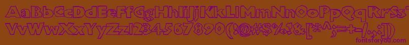 Chunkoblockooutlinextraheavy Font – Purple Fonts on Brown Background