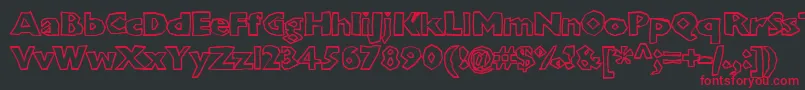 Chunkoblockooutlinextraheavy Font – Red Fonts on Black Background