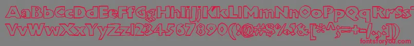 Chunkoblockooutlinextraheavy Font – Red Fonts on Gray Background