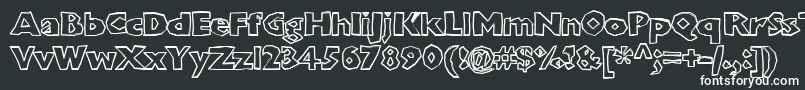Шрифт Chunkoblockooutlinextraheavy – белые шрифты на чёрном фоне