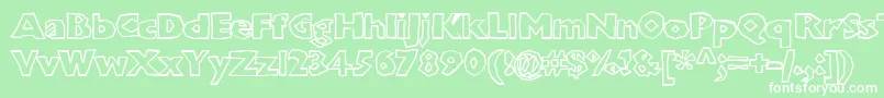 fuente Chunkoblockooutlinextraheavy – Fuentes Blancas Sobre Fondo Verde
