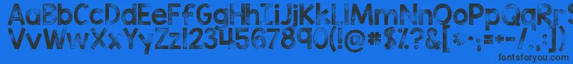 Kgtribecastamp Font – Black Fonts on Blue Background