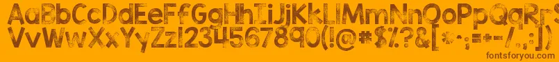 Kgtribecastamp Font – Brown Fonts on Orange Background