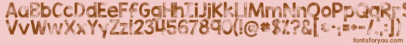 Kgtribecastamp Font – Brown Fonts on Pink Background