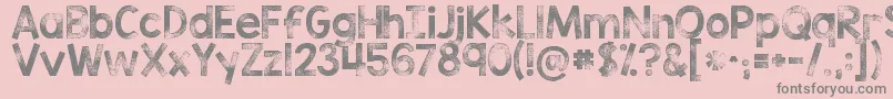 Kgtribecastamp-Schriftart – Graue Schriften auf rosa Hintergrund