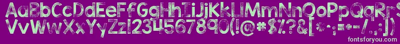 Kgtribecastamp Font – Green Fonts on Purple Background