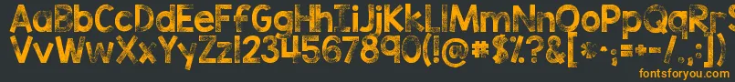 Kgtribecastamp Font – Orange Fonts on Black Background