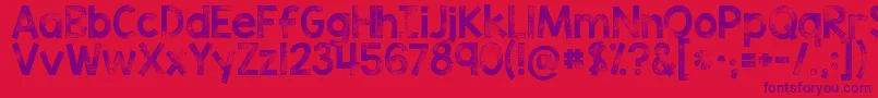 Kgtribecastamp Font – Purple Fonts on Red Background