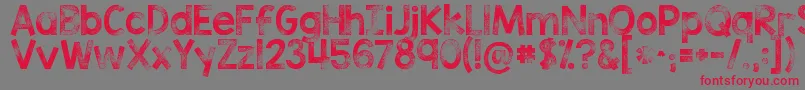 Kgtribecastamp-Schriftart – Rote Schriften auf grauem Hintergrund