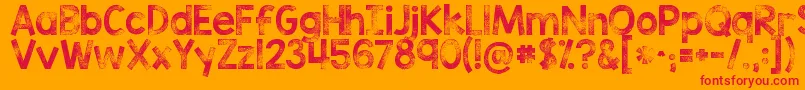 Kgtribecastamp Font – Red Fonts on Orange Background