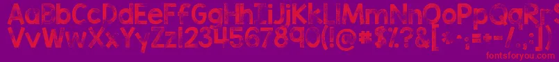 Kgtribecastamp Font – Red Fonts on Purple Background