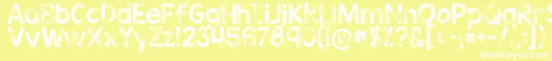 Kgtribecastamp Font – White Fonts on Yellow Background