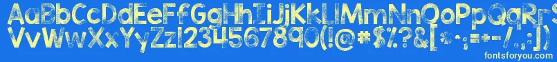 Kgtribecastamp Font – Yellow Fonts on Blue Background