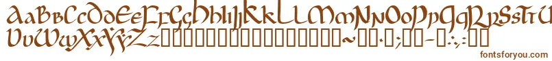 Jgjuncia-fontti – ruskeat fontit valkoisella taustalla